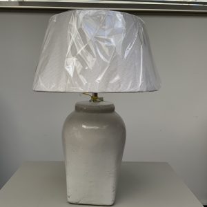 Hekla White Lamp with White Shade